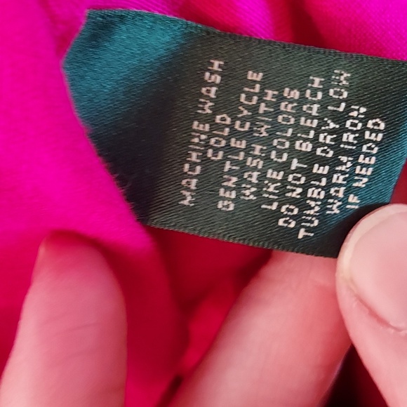 Lauren Ralph Lauren Women's Blouse Shirt Barbie Hot Pink 100% Linen Size L - Picture 14 of 16